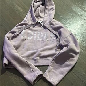 Adidas Purple Cropped Hoodie